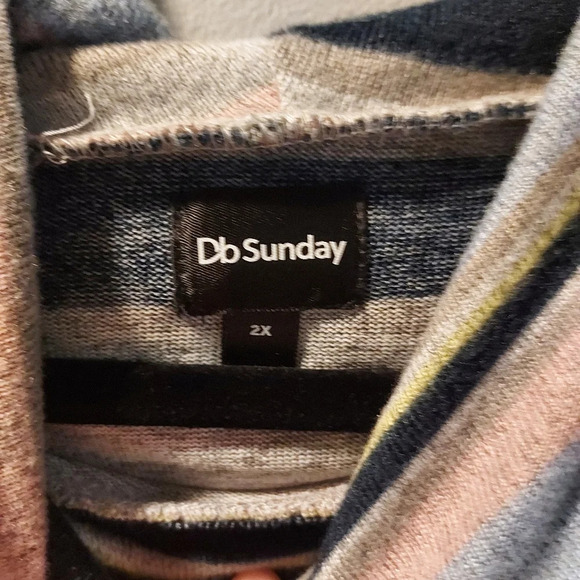 Db Sunday Striped Cowl Neck Long Sleeve Sweater in Size 2X - Picture 2 of 11